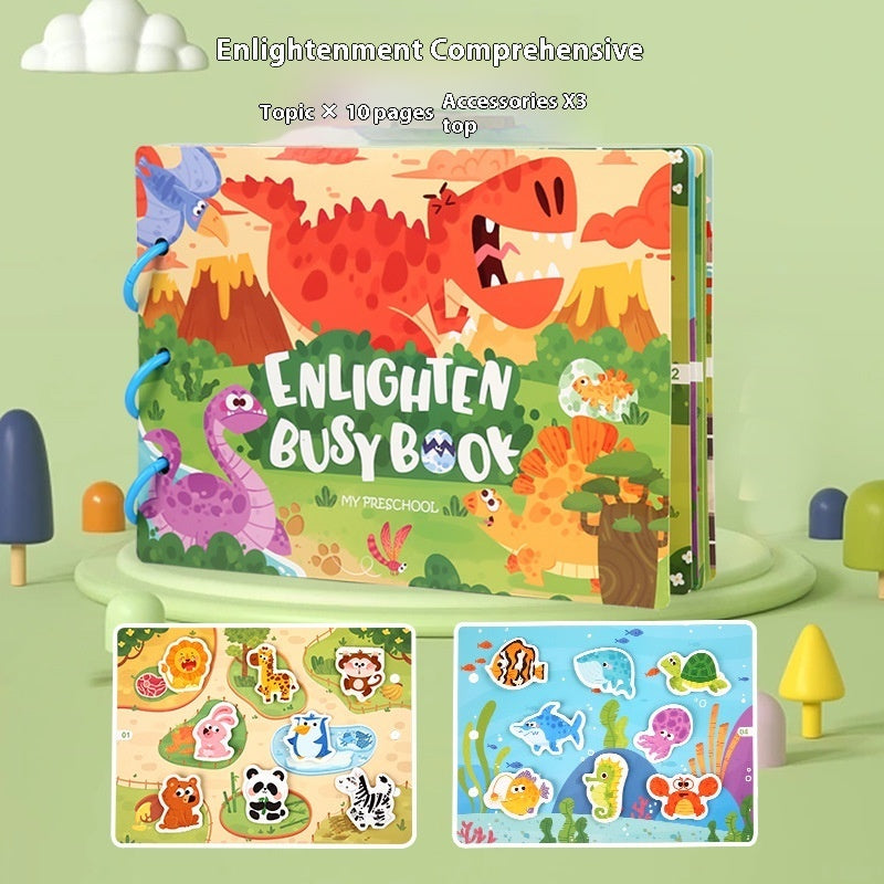 Educational Quiet Paste Book Full English Early Education Velcro Paper Enlightenment Toys