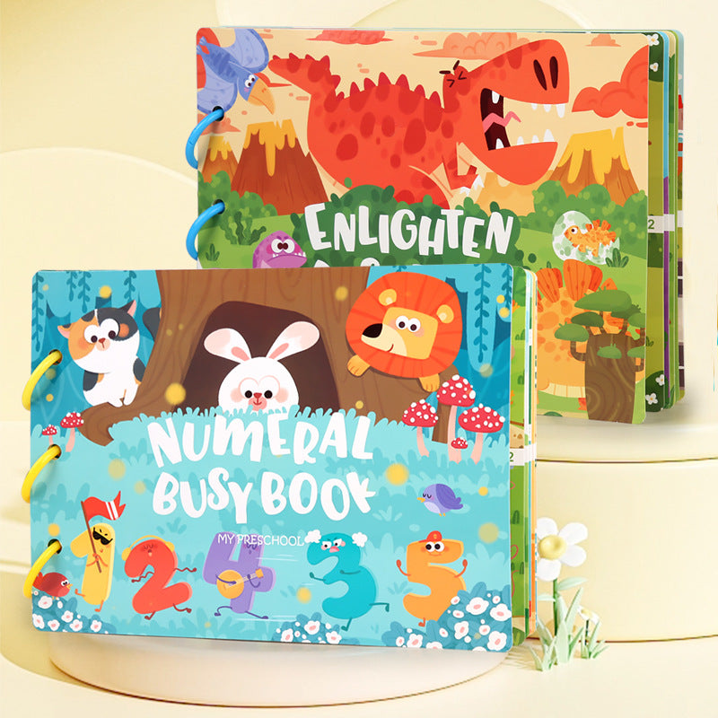 Educational Quiet Paste Book Full English Early Education Velcro Paper Enlightenment Toys