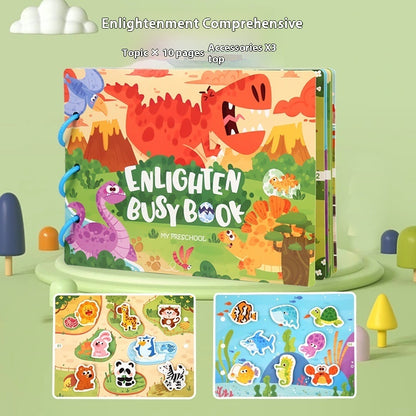 Educational Quiet Paste Book Full English Early Education Velcro Paper Enlightenment Toys