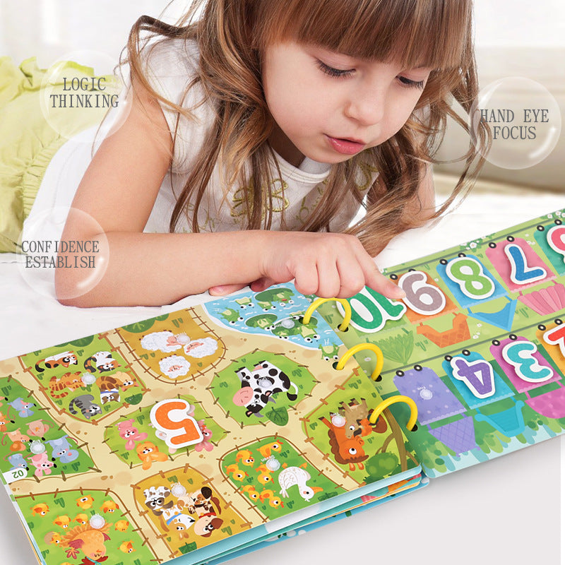 Educational Quiet Paste Book Full English Early Education Velcro Paper Enlightenment Toys